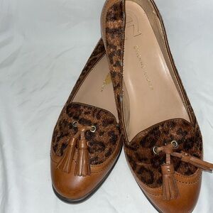 Etienne Aigner Brown Leopard Print Women's Loafers